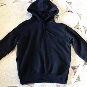 Everlane Oversized Fleece Pullover Hoodie S Black